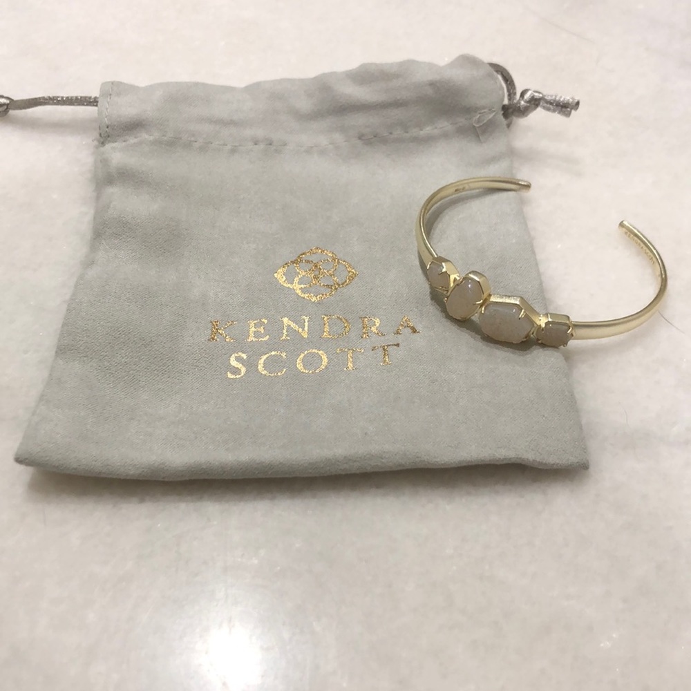 Kendra Scott Gold and White stone cuff bracelet